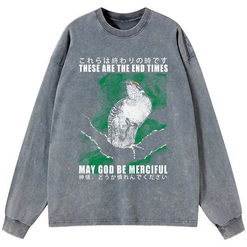 Kyoto-Lion These Are The End Bird Washed Long Sleeve T-Shirt