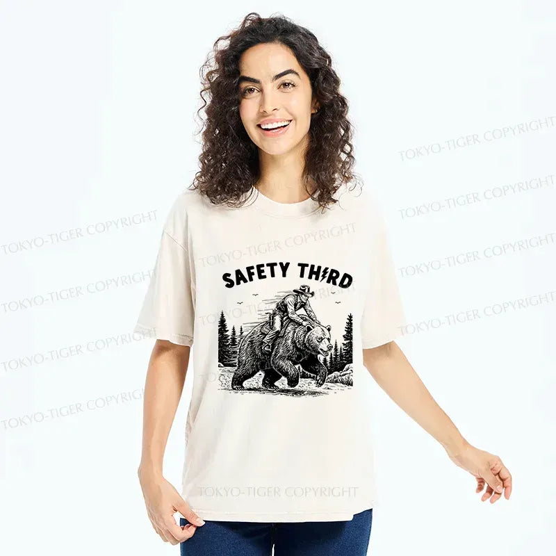 Washed Unisex Bear T-Shirt for Daily Wear