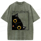 Japanese Vintage Funny Cat T-Shirt