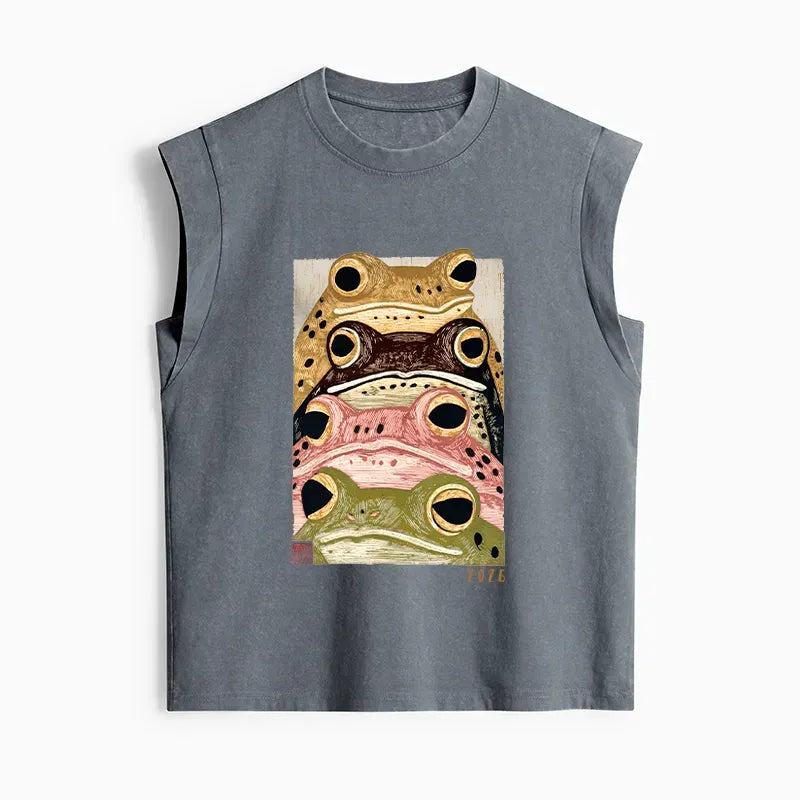 Multi colored frog tank top free shipping