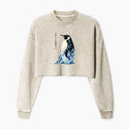 Kyoto-Lion Keep Calm Penguin Washed Crop Sweatshirt