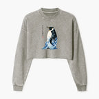 Kyoto-Lion Keep Calm Penguin Washed Crop Sweatshirt