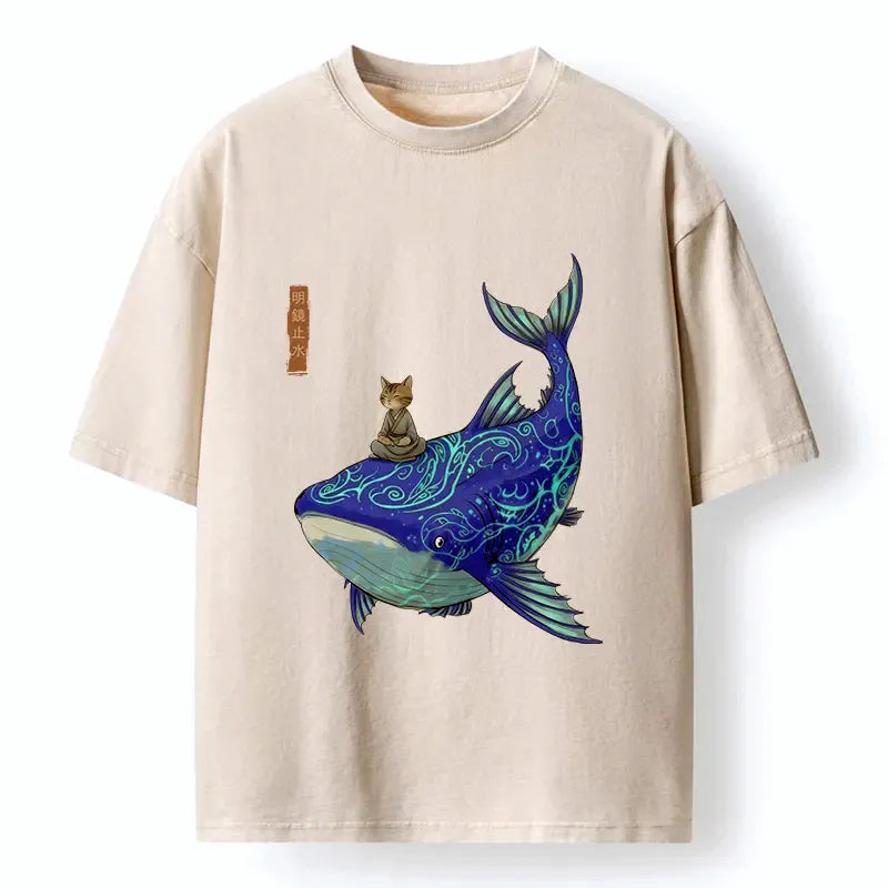 Kyoto-Lion Cat Riding Whale Gift Idea