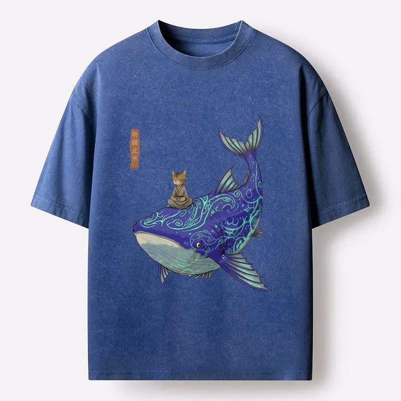 Kyoto-Lion Cat Riding Whale Gift Idea
