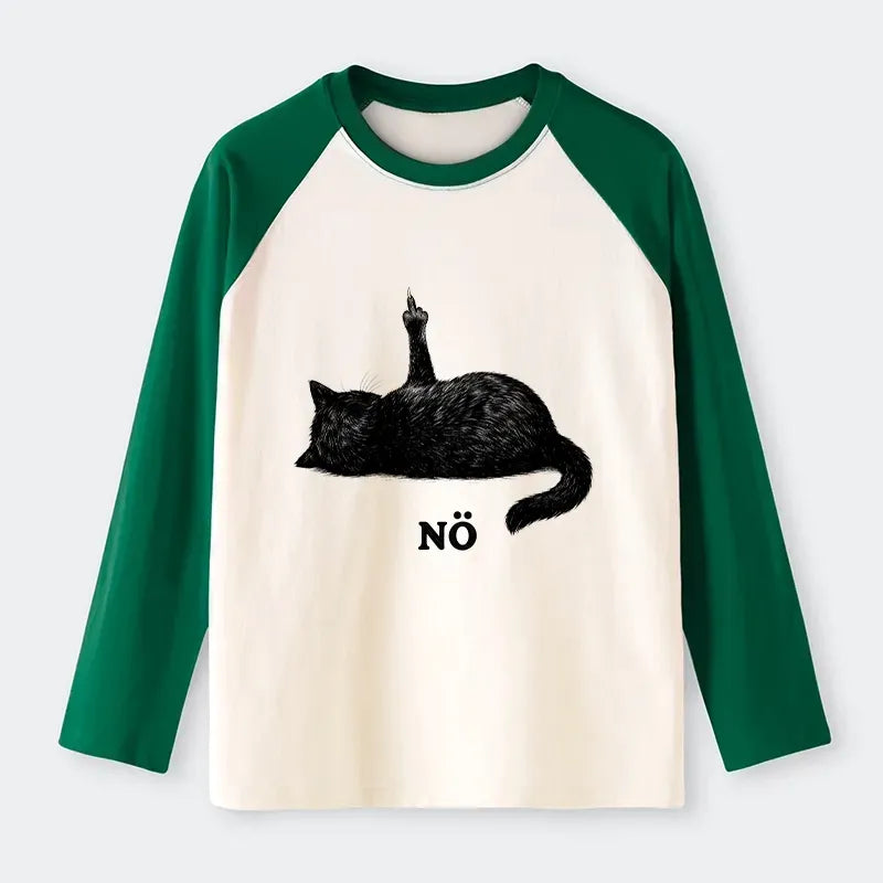 Kyoto-Lion Cat Refused Raglan Long Sleeve T-shirt