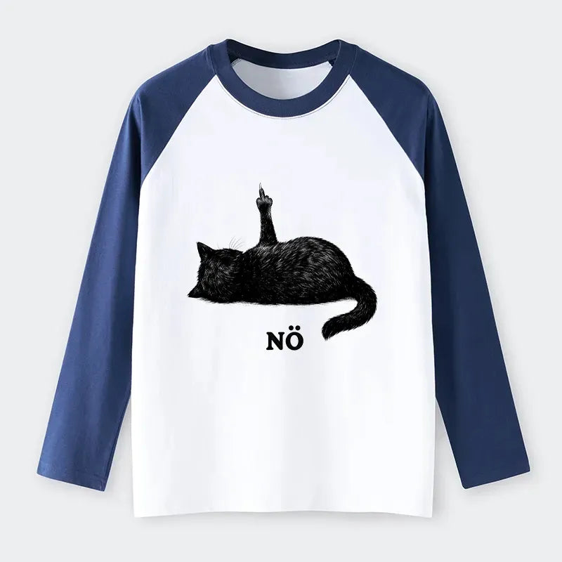 Kyoto-Lion Cat Refused Raglan Long Sleeve T-shirt