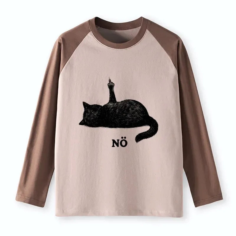 Japanese Cat Raglan Long Sleeve T-shirt