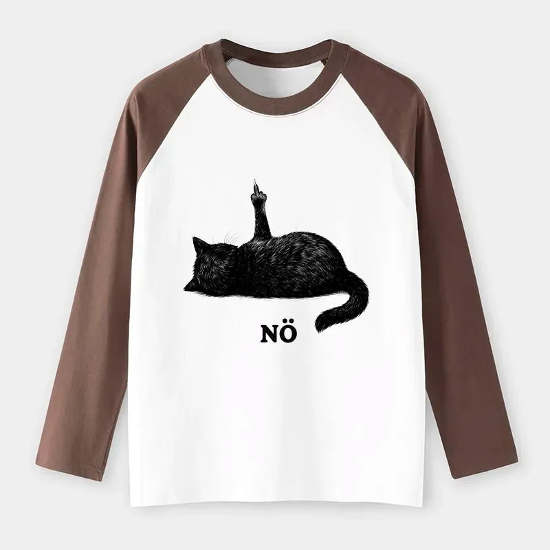 Kyoto Cat Refused Long Sleeve T-shirt for Streetwear