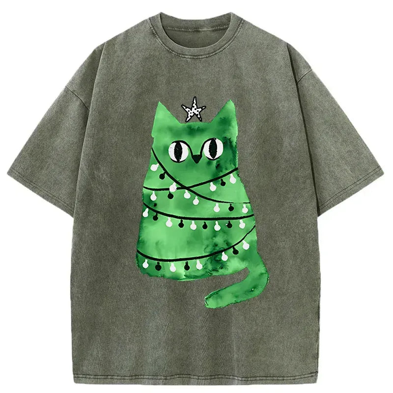 japanese vintage cat t-shirt for daily wear