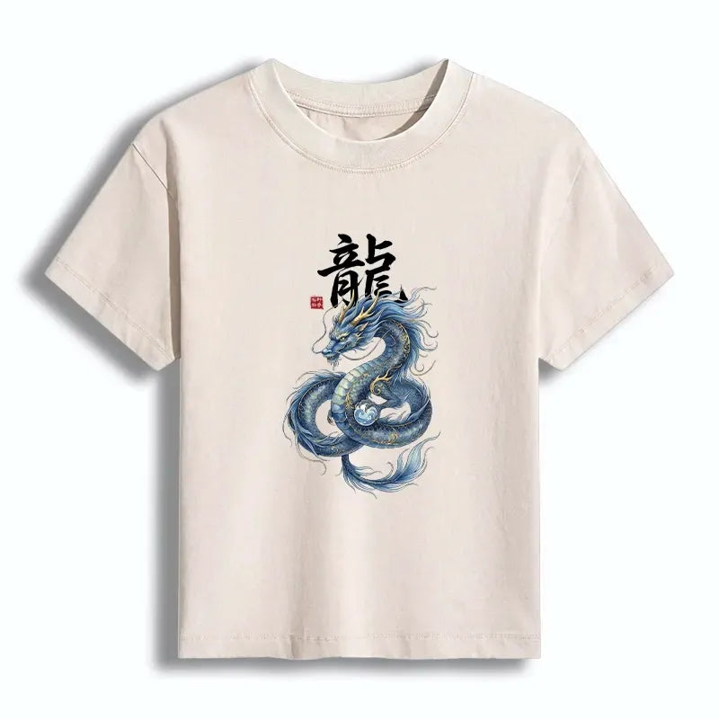 Kyoto-Lion Mythic Blue Dragon Women's Washed T-shirt