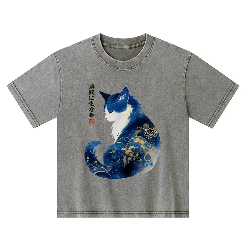 kyoto zen cat shirt for summer