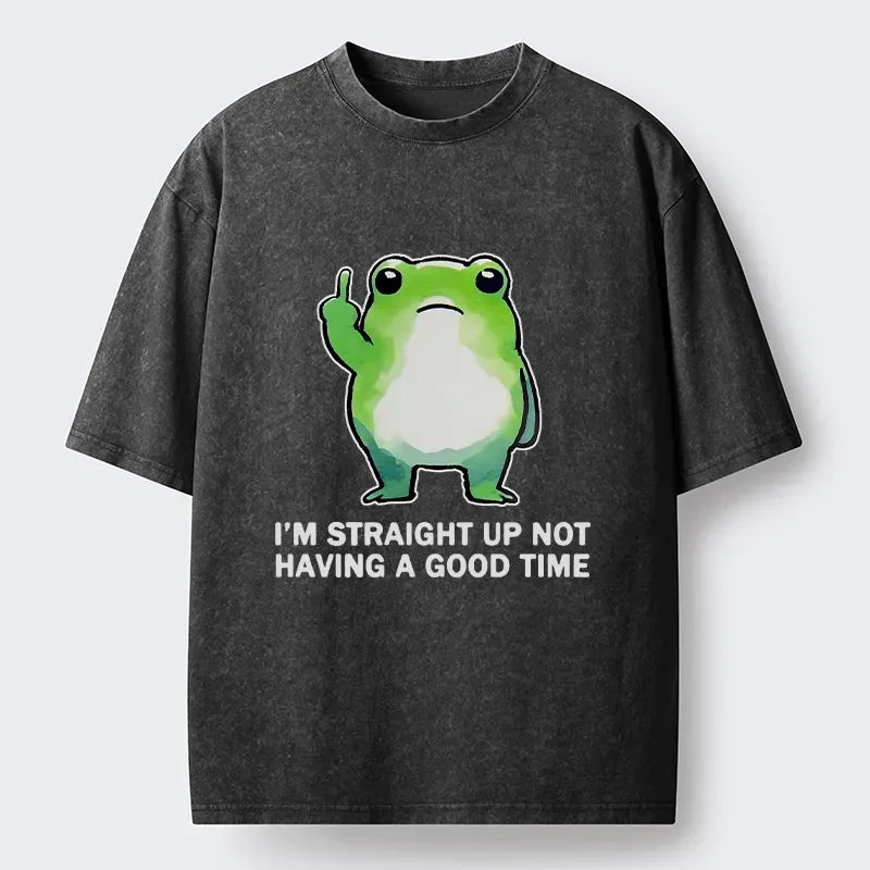 japanese grumpy frog washed t-shirt