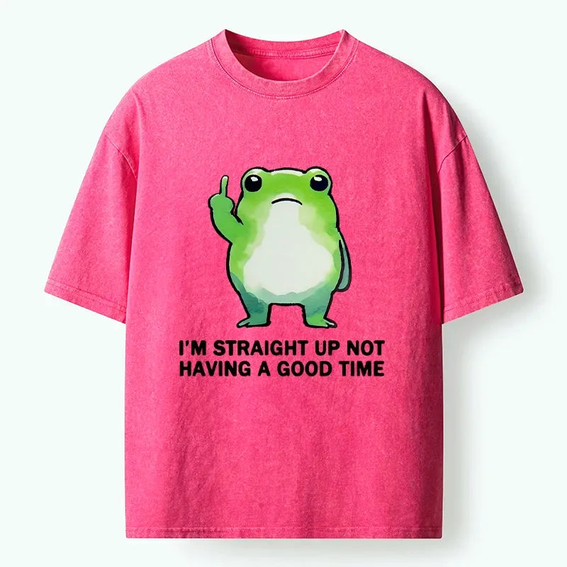 Kyoto-Lion Grumpy Frog¡¯s Bad Mood Washed T-Shirt