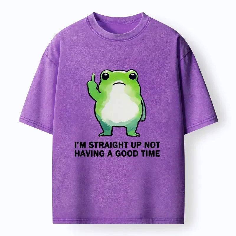 Kyoto-Lion Grumpy Frog¡¯s Bad Mood Washed T-Shirt