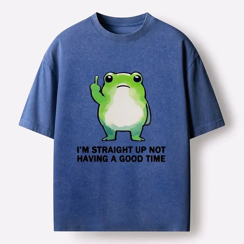 japanese grumpy frog washed t-shirt