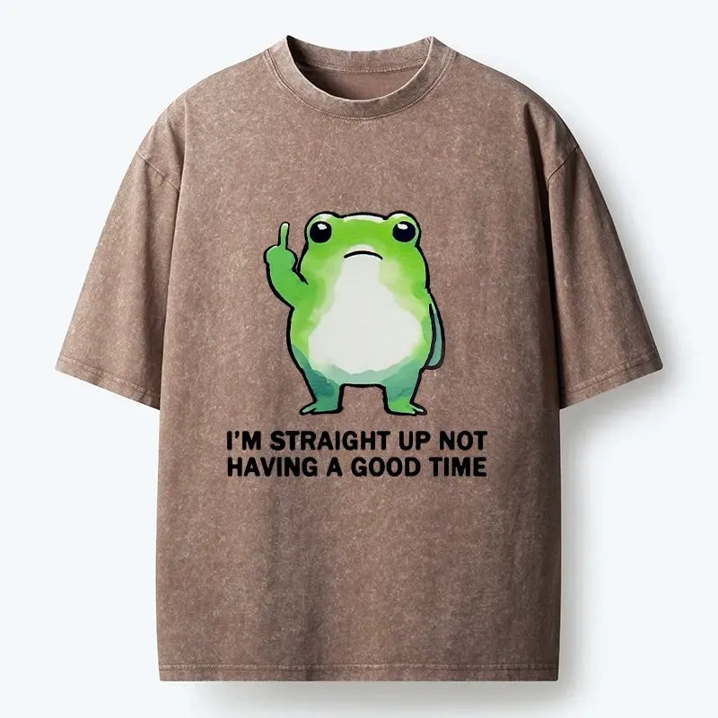 japanese grumpy frog washed t-shirt