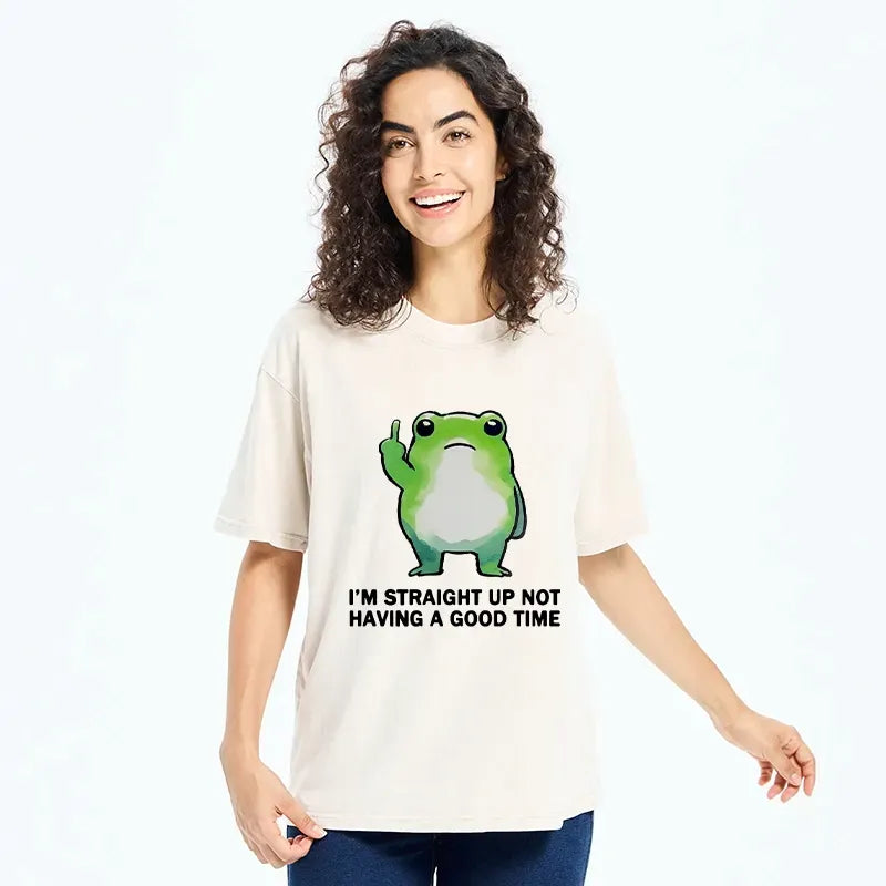 Kyoto-Lion Grumpy Frog¡¯s Bad Mood Washed T-Shirt