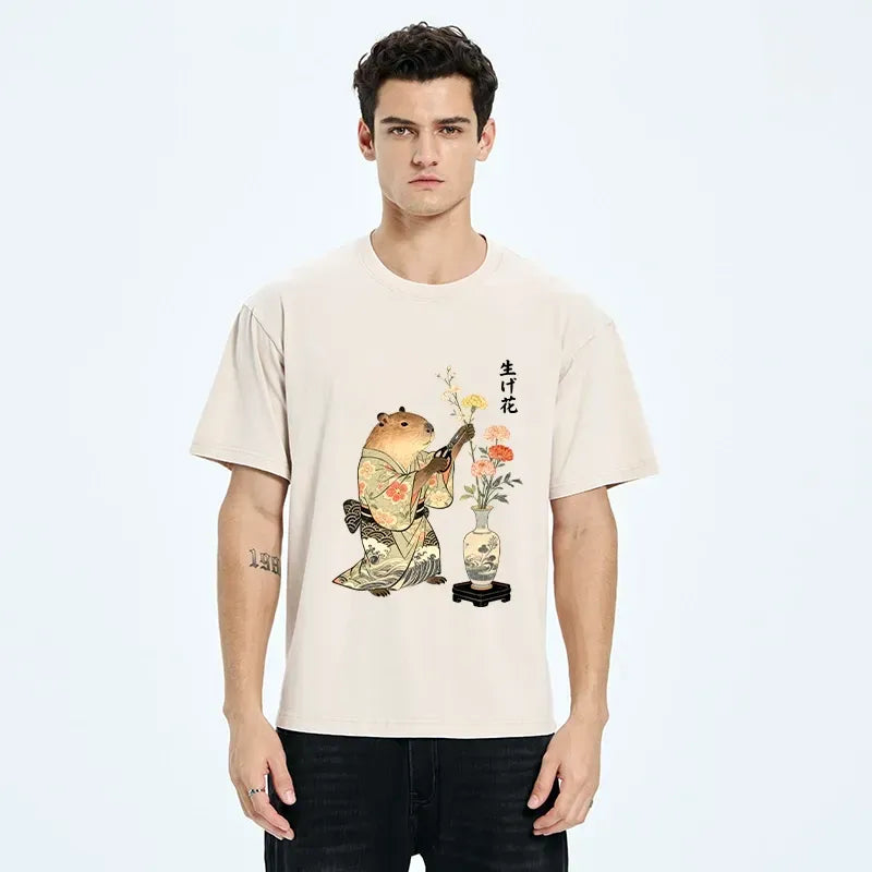 Capybara Japanese Art T-Shirt for Casual
