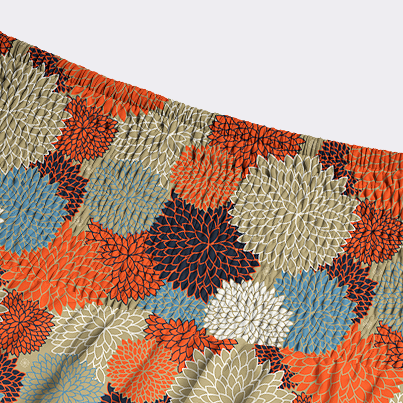 Kyoto-Lion Autumn Flower Maxi Skirt