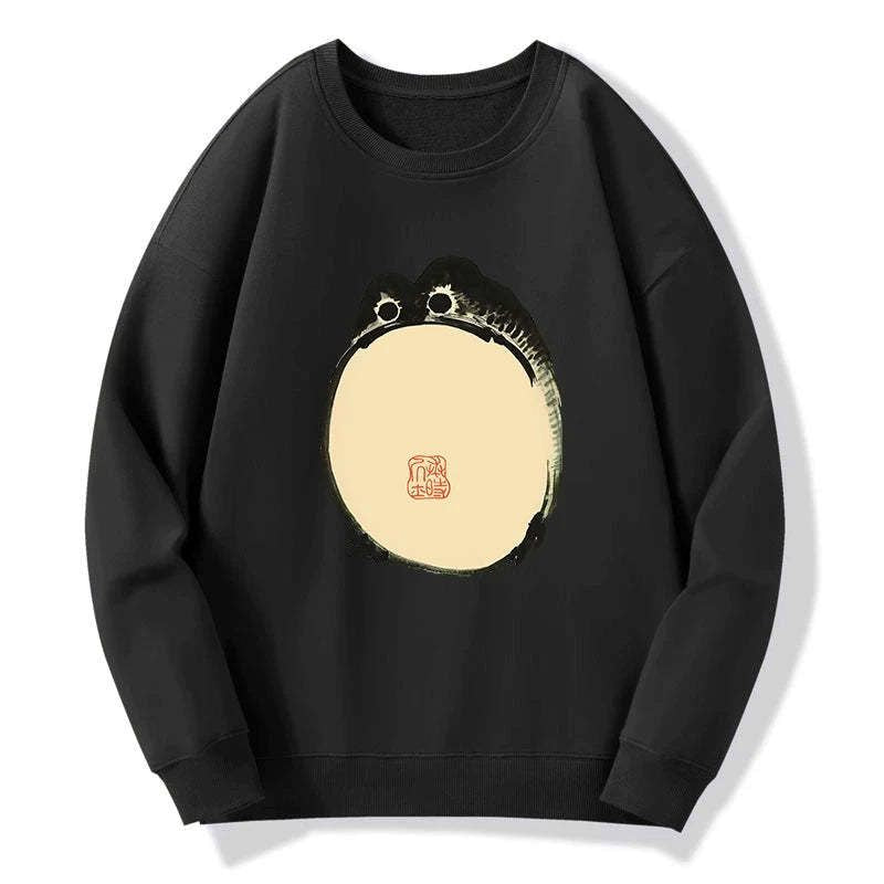Kyoto-Lion Grumpy Frog Japanese Sweatshirt