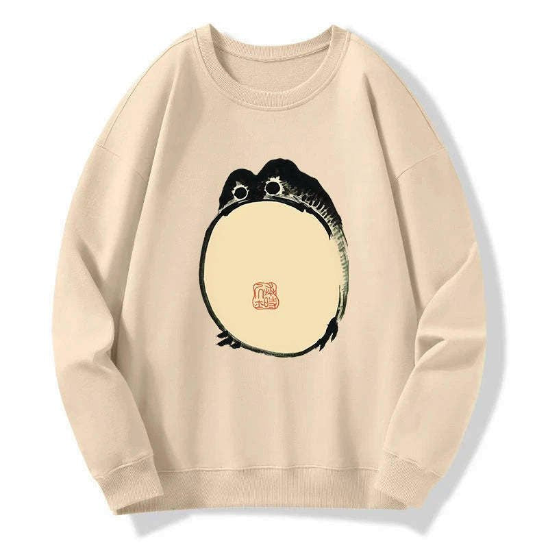 japanese streetwear grumpy frog sweatshirt