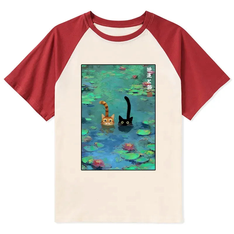 ukiyo-e cat t-shirt for summer