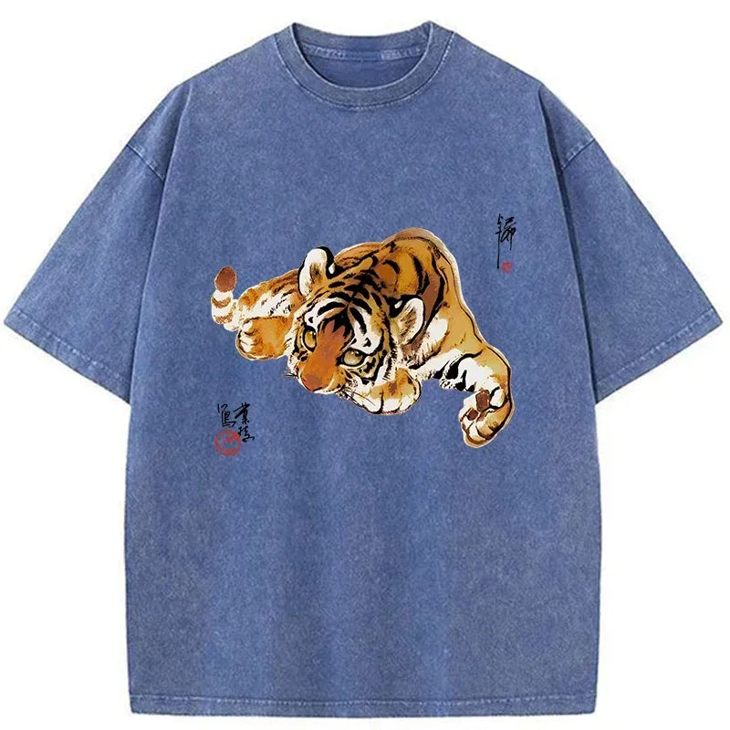 Kyoto-Lion Tiger Cub Washed T-Shirt