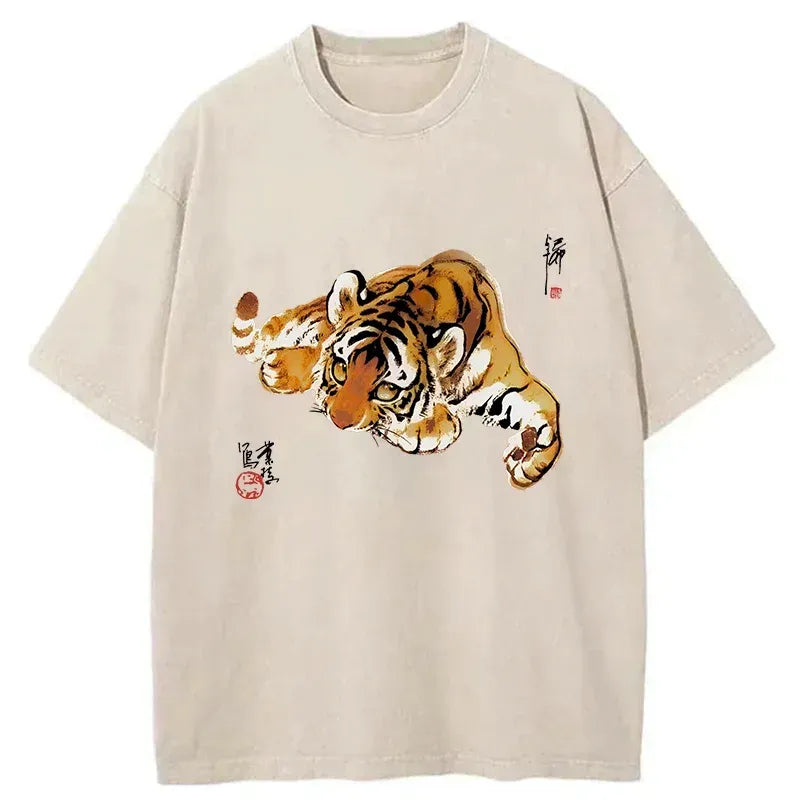 Kyoto Lion Tiger T-Shirt for Daily Wear