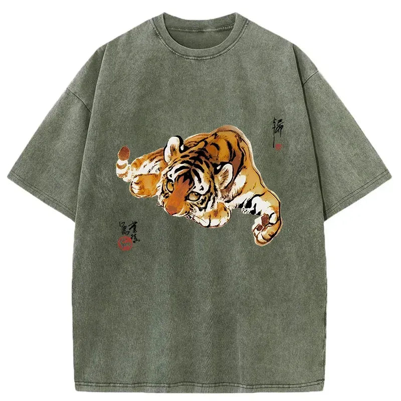 Kyoto-Lion Tiger Cub Washed T-Shirt