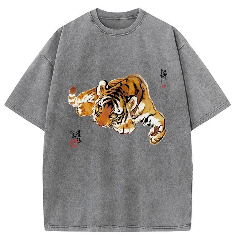 Kyoto-Lion Tiger Cub Washed T-Shirt