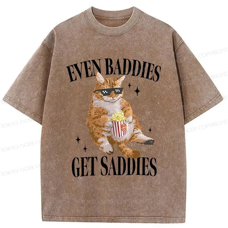 japanese washed cat t-shirt for vacation