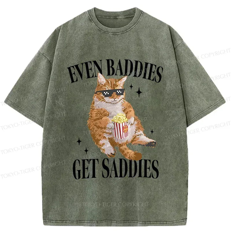 japanese washed cat t-shirt for vacation