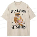 japanese washed cat t-shirt for vacation