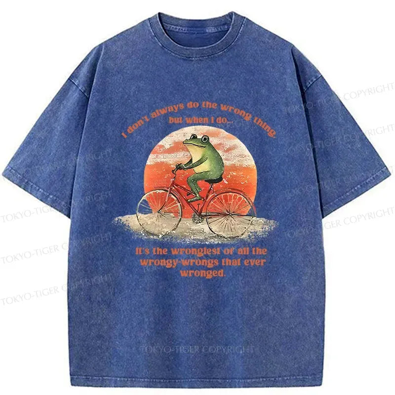 Kyoto-Lion Frog About To Do Something Stupid Washed T-Shirt