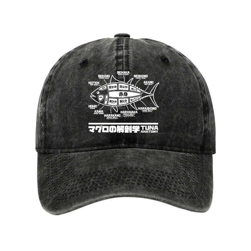 Kyoto-Lion Tuna Dissection Map Japanese Washed Cap