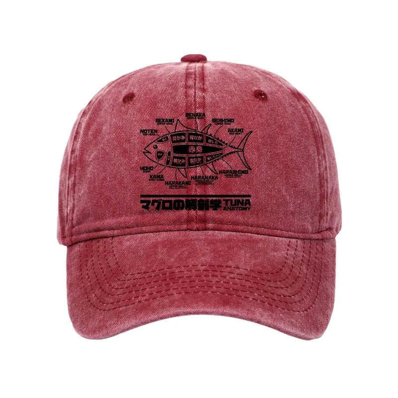 Kyoto-Lion Tuna Dissection Map Japanese Washed Cap