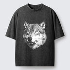 Kyoto-Lion Cool Wolf Meme Bad Decisions Pending Washed T-Shirt