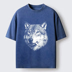 Kyoto-Lion Cool Wolf Meme Bad Decisions Pending Washed T-Shirt