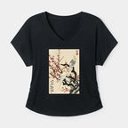 Kyoto-Lion Whispers of Silent Blossoms Modal Dolman Sleeve T-Shirt