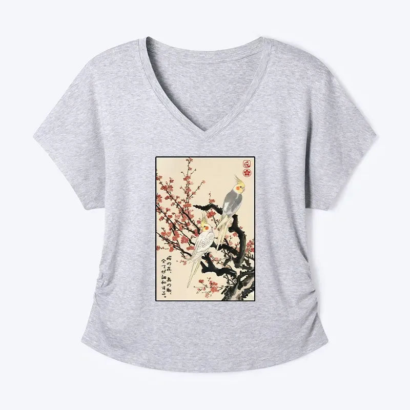 Kyoto Style Floral Tee for Daily Wear