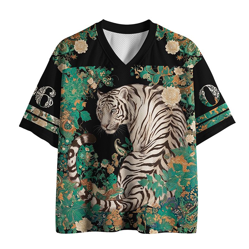Floral Mesh Jersey for Summer Vacation