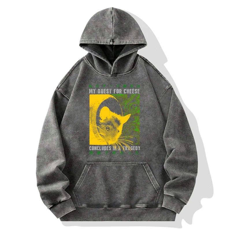 kyoto lion mouse cheese washed hoodie