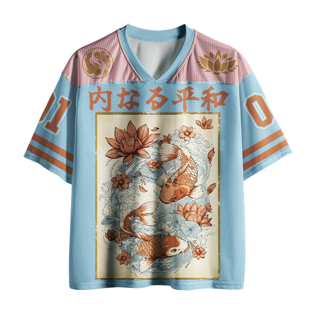 Kyoto-Lion Inner Peace Koi Fish Lotus Mesh Jersey