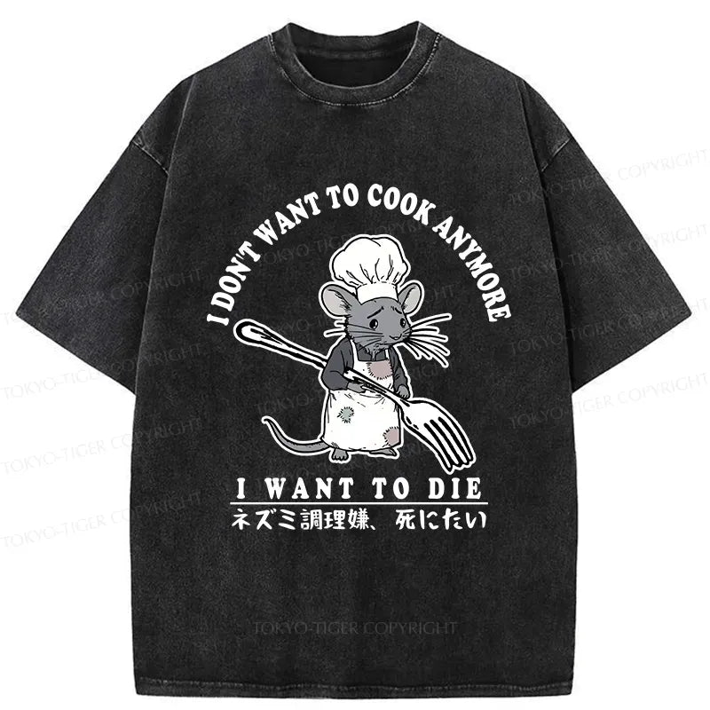 Kyoto-Lion I Don't Want To Cook Anymore Washed T-Shirt
