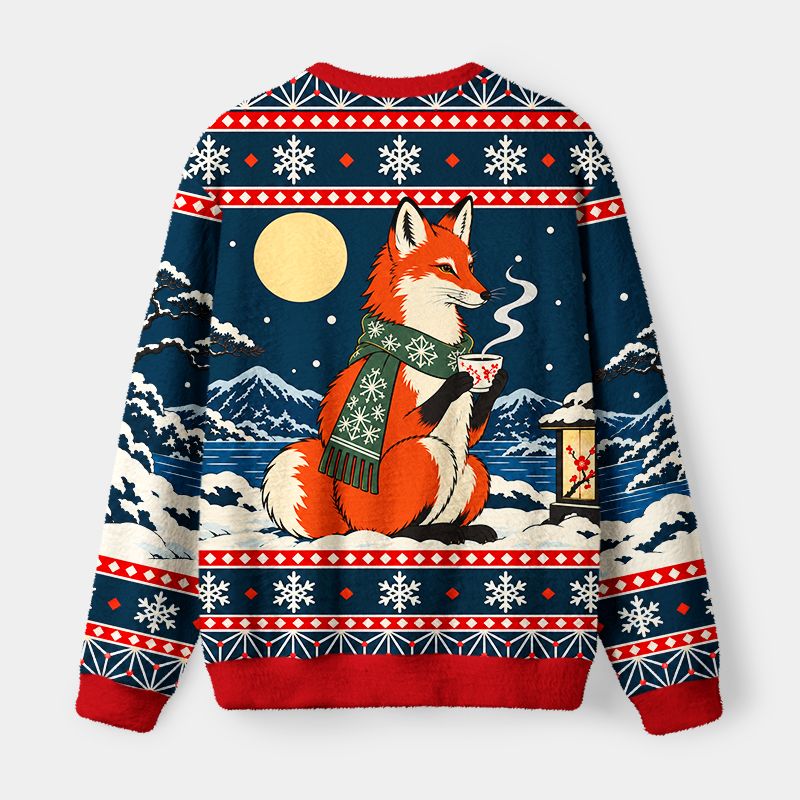 Kyoto-Lion Winter Fox Christmas Ugly Sweatshirt