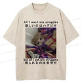 Japanese Funny Cat Washed T-Shirt