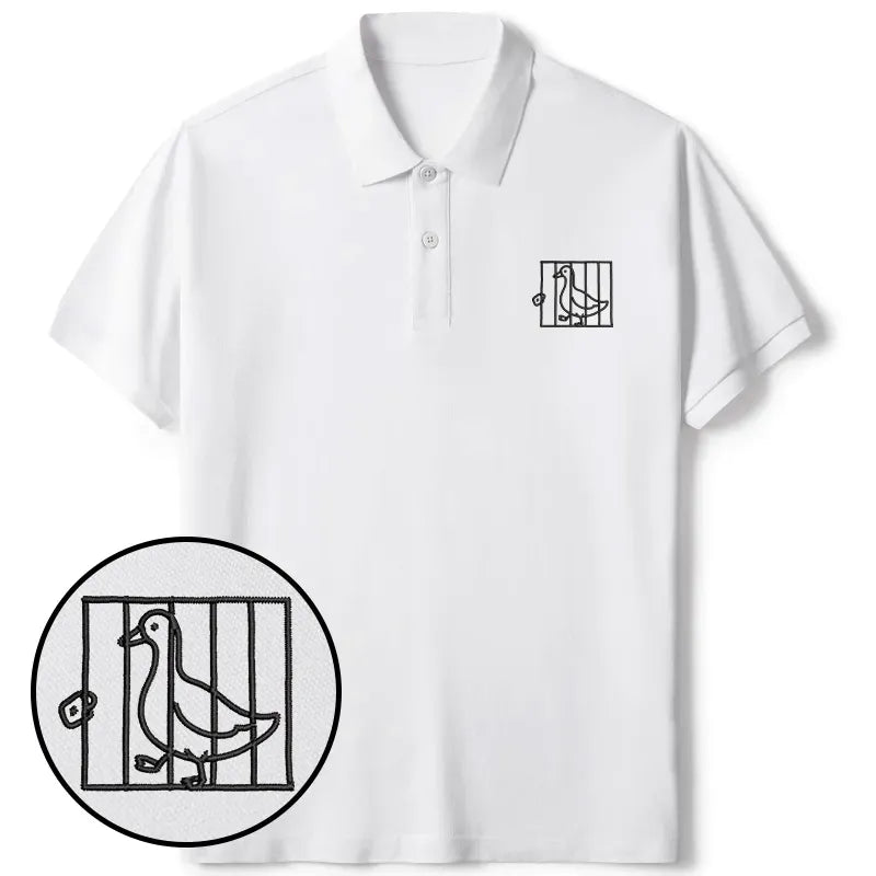 Kyoto-Lion embroidered polo shirt for daily wear