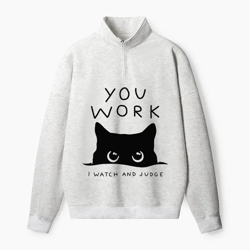 unisex cat print sweatshirt for everyday