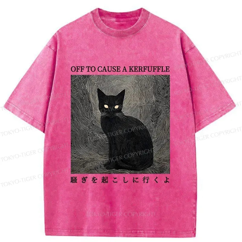 Japanese vintage cat t-shirt for everyday wear