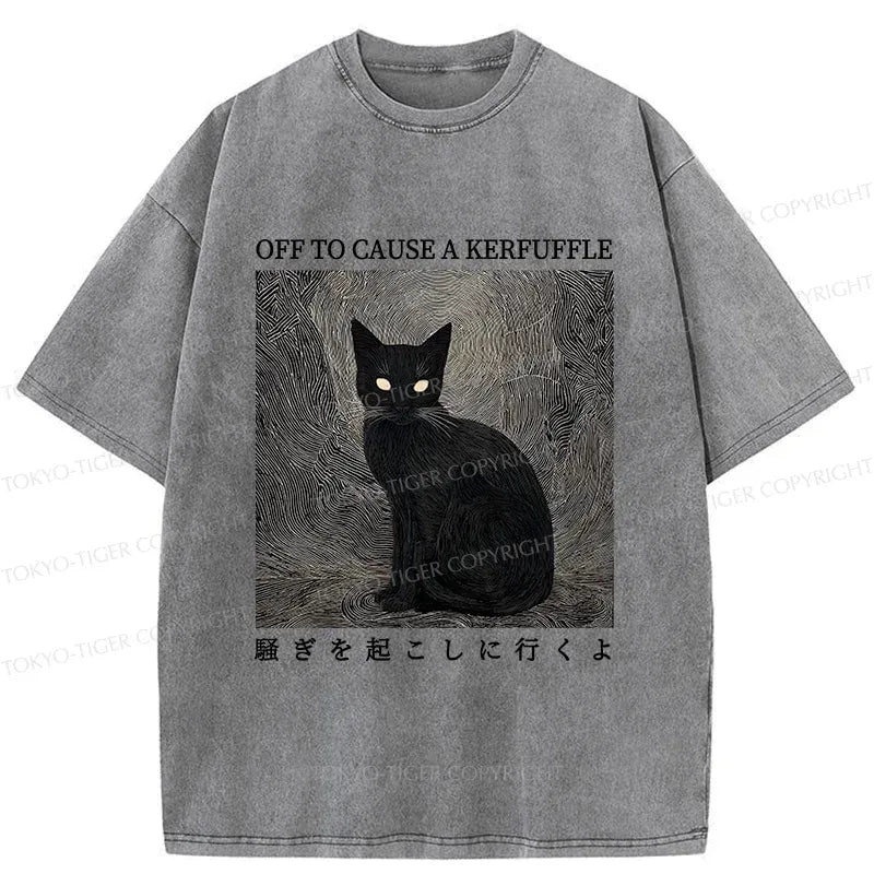 Japanese vintage cat t-shirt for everyday wear